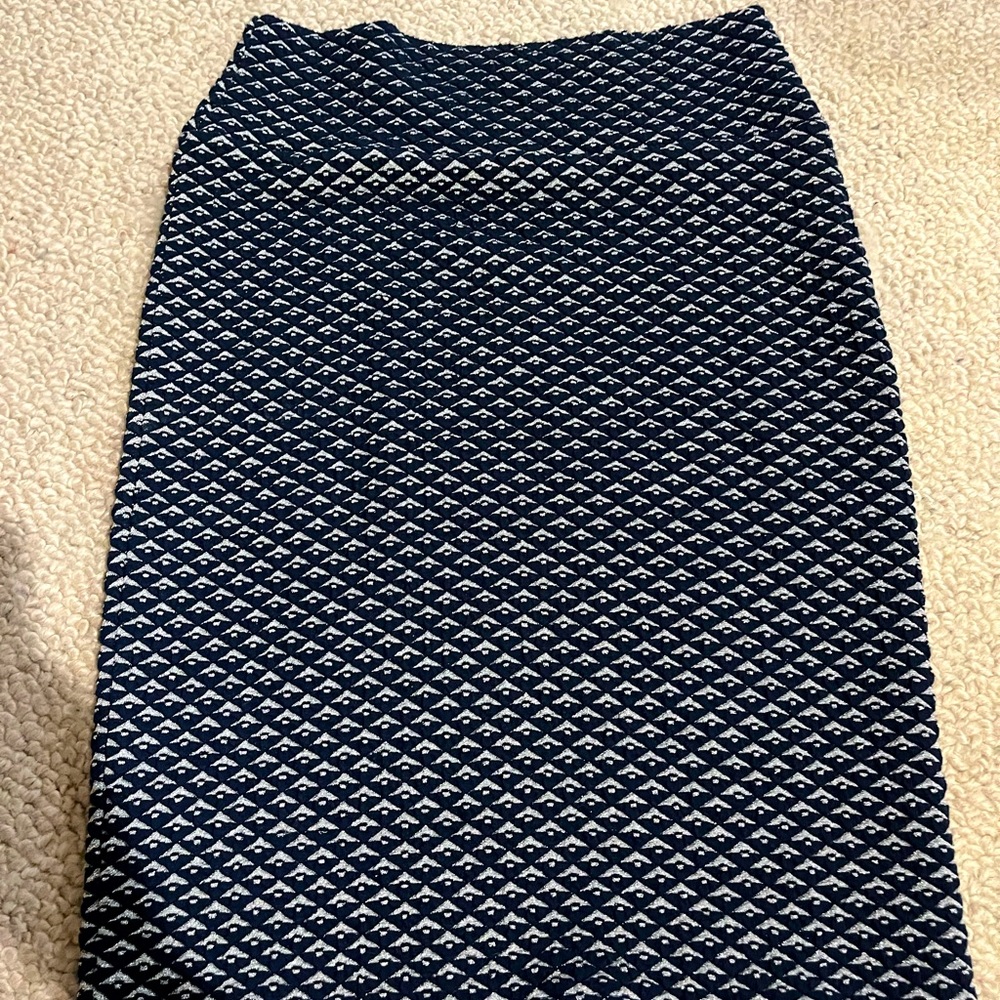 LulaRoe cassie skirt. Excellent condition. Luxury style. Navy with silver.